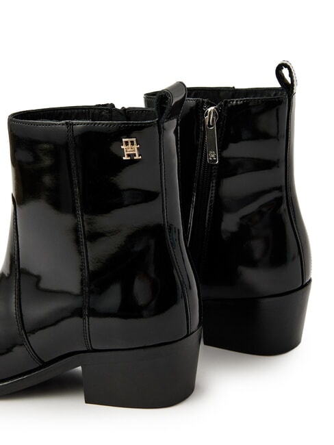 TH COWBOY Bottes texanes en cuir brillant noir - Chaussures Femme
