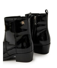 TOMMY HILFIGER TH COWBOY Bottes texanes en cuir brillant noir - Chaussures Femme - 3
