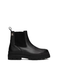TOMMY HILFIGER TH bottines Chelsea en cuir noir - Chaussures Femme - 3