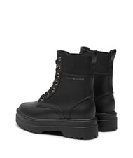 TOMMY HILFIGER TH ELASTIC RIB LACEUP Bottes en cuir &agrave; lacets noir - Chaussures Femme - 5