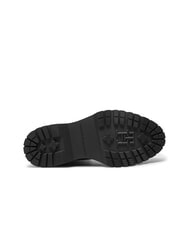 TOMMY HILFIGER TH ELASTIC RIB LACEUP Bottes en cuir &agrave; lacets noir - Chaussures Femme - 6