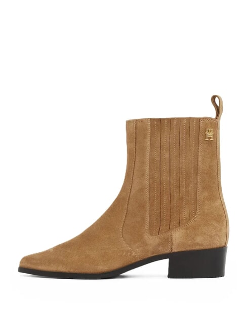 COWBOY CHELSEA Bottines en daim &agrave; bout pointu kaki - Chaussures Femme