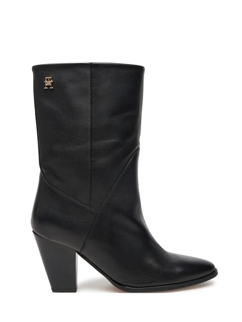 MID COWBOY Bottines en cuir &agrave; talons noir - Chaussures Femme