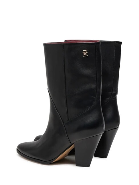 MID COWBOY Bottines en cuir &agrave; talons noir - Chaussures Femme