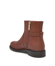 TOMMY HILFIGER TH CHAIN Bottines basses en cuir avec fermeture &eacute;clair brun cognac - Chaussures Femme - 4