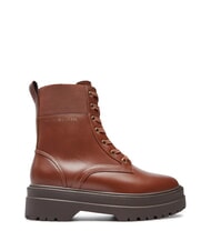 TOMMY HILFIGER TH ELASTIC RIB LACEUP Bottes en cuir &agrave; lacets brun cognac - Chaussures Femme - 2