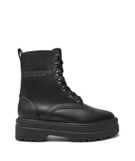 TOMMY HILFIGER TH ELASTIC RIB LACEUP Bottes en cuir &agrave; lacets noir - Chaussures Femme - 2