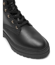 TOMMY HILFIGER TH ELASTIC RIB LACEUP Bottes en cuir &agrave; lacets noir - Chaussures Femme - 3