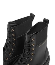 TOMMY HILFIGER TH ELASTIC RIB LACEUP Bottes en cuir &agrave; lacets noir - Chaussures Femme - 4