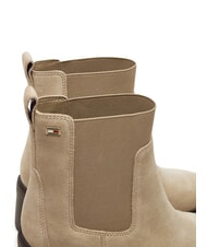 TOMMY HILFIGER FLAG MID HEEL bottines en daim beige - Chaussures Femme - 4