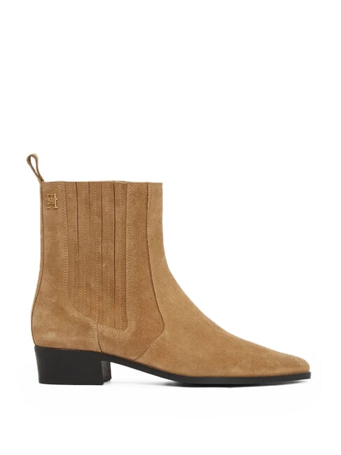 COWBOY CHELSEA Bottines en daim &agrave; bout pointu kaki - Chaussures Femme