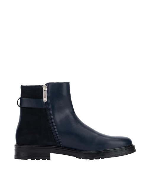 TH bottines basses en daim et cuir bleu - Chaussures Femme