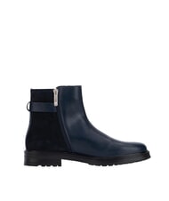 TOMMY HILFIGER TH bottines basses en daim et cuir bleu - Chaussures Femme - 3