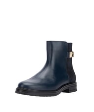 TOMMY HILFIGER TH bottines basses en daim et cuir bleu - Chaussures Femme - 2
