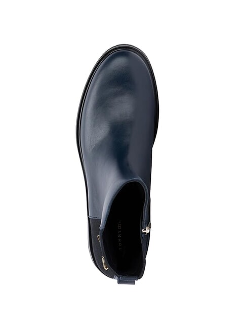 TH bottines basses en daim et cuir bleu - Chaussures Femme