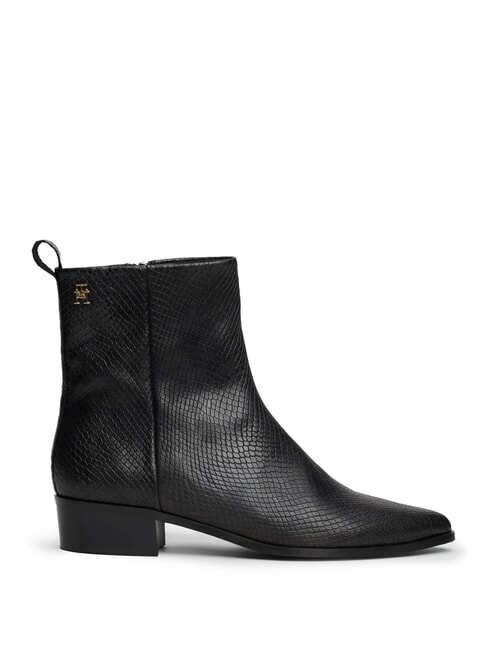 LOW COWBOY Bottines pointues en cuir imprim&eacute; noir - Chaussures Femme