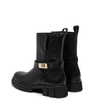 TOMMY HILFIGER BIKER Bottines en cuir &agrave; boucle noir - Chaussures Femme - 6