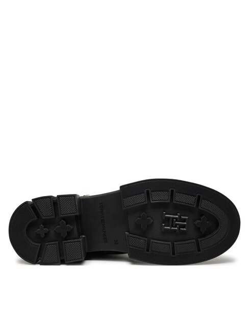 BIKER Bottines en cuir &agrave; boucle noir - Chaussures Femme