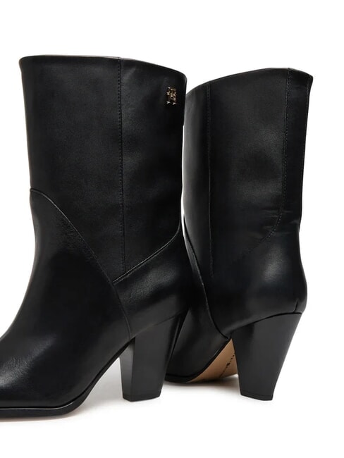 MID COWBOY Bottines en cuir &agrave; talons noir - Chaussures Femme
