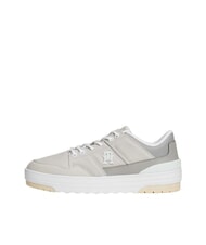 TOMMY HILFIGER TH Baskets en cuir gris - Chaussures Femme - 2