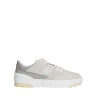 TOMMY HILFIGER TH Baskets en cuir gris - Chaussures Femme - 3