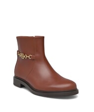 TOMMY HILFIGER TH CHAIN Bottines basses en cuir avec fermeture &eacute;clair brun cognac - Chaussures Femme - 3