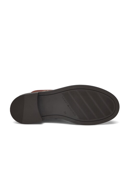 TH CHAIN Bottines basses en cuir avec fermeture &eacute;clair brun cognac - Chaussures Femme