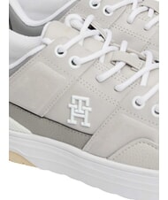 TOMMY HILFIGER TH Baskets en cuir gris - Chaussures Femme - 4