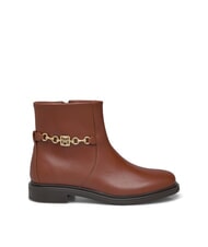 TOMMY HILFIGER TH CHAIN Bottines basses en cuir avec fermeture &eacute;clair - Chaussures Femme