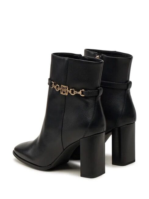 TH CHAIN bottines en cuir noir - Chaussures Femme
