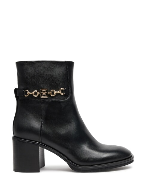 TH CHAIN Bottines en cuir avec cha&icirc;ne noir - Chaussures Femme