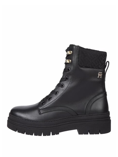 CLEATED LACE-UP Bottines &agrave; lacets avec col rembourr&eacute; noir - Chaussures Femme