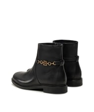 TOMMY HILFIGER TH CHAIN Bottines basses en cuir avec fermeture &eacute;clair noir - Chaussures Femme - 5