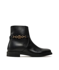 TOMMY HILFIGER TH CHAIN Bottines basses en cuir avec fermeture &eacute;clair noir - Chaussures Femme - 2