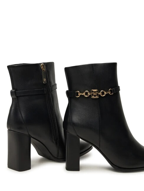 TH CHAIN bottines en cuir noir - Chaussures Femme