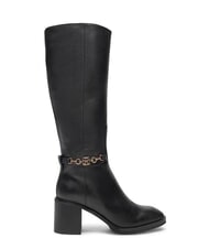 TOMMY HILFIGER TH CHAIN Bottes hautes en cuir avec cha&icirc;ne noir - Chaussures Femme - 2