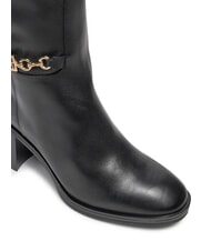 TOMMY HILFIGER TH CHAIN Bottes hautes en cuir avec cha&icirc;ne noir - Chaussures Femme - 3