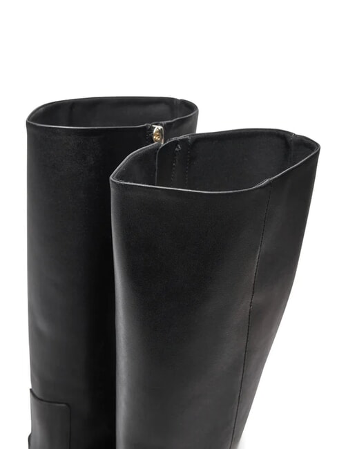 TH CHAIN Bottes hautes en cuir avec cha&icirc;ne noir - Chaussures Femme