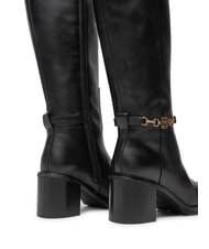 TOMMY HILFIGER TH CHAIN Bottes hautes en cuir avec cha&icirc;ne noir - Chaussures Femme - 5
