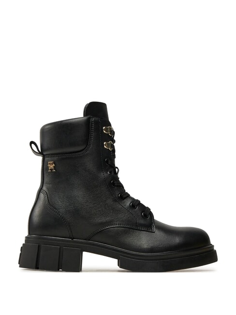 LACE -UP BIKE Bottes en cuir &agrave; lacets noir - Chaussures Femme
