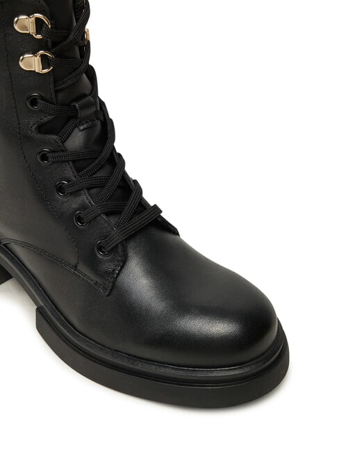 LACE -UP BIKE Bottes en cuir &agrave; lacets noir - Chaussures Femme