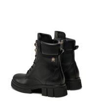 TOMMY HILFIGER LACE -UP BIKE Bottes en cuir &agrave; lacets noir - Chaussures Femme - 6