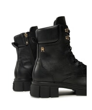 TOMMY HILFIGER LACE -UP BIKE Bottes en cuir &agrave; lacets noir - Chaussures Femme - 5