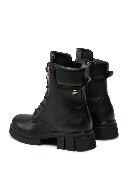 LACE -UP BIKE Bottes en cuir &agrave; lacets noir - Chaussures Femme