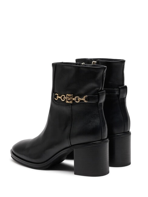 TH CHAIN Bottines en cuir avec cha&icirc;ne noir - Chaussures Femme