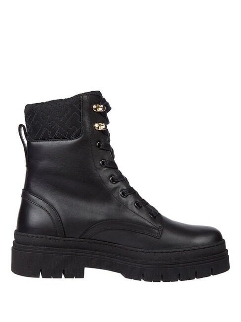 CLEATED LACE-UP Bottines &agrave; lacets avec col rembourr&eacute; noir - Chaussures Femme