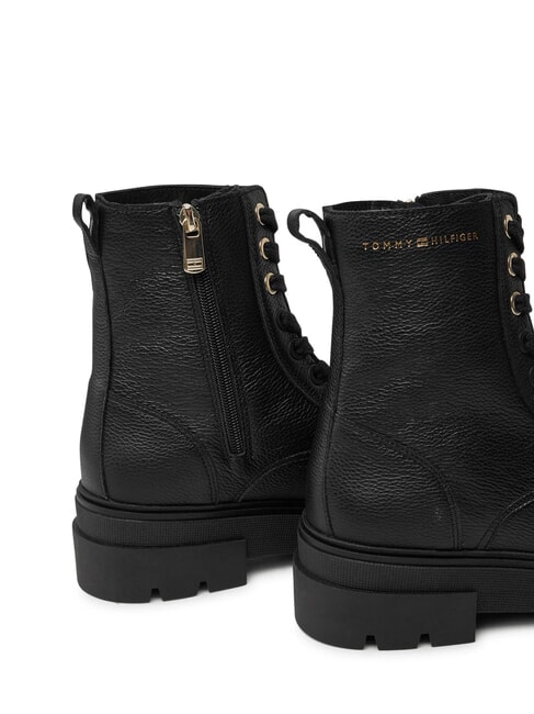 BICOLOR Bottes en cuir &agrave; lacets noir - Chaussures Femme