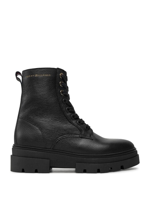 BICOLOR Bottes en cuir &agrave; lacets noir - Chaussures Femme