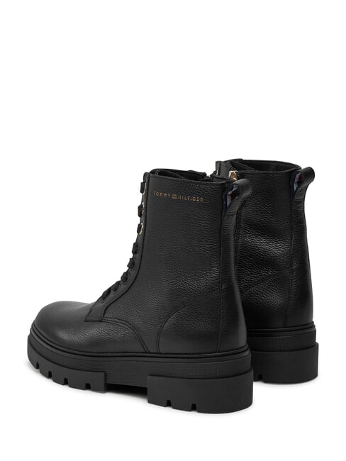 BICOLOR Bottes en cuir &agrave; lacets noir - Chaussures Femme