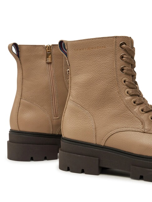 BICOLOR Bottes en cuir &agrave; lacets beige - Chaussures Femme